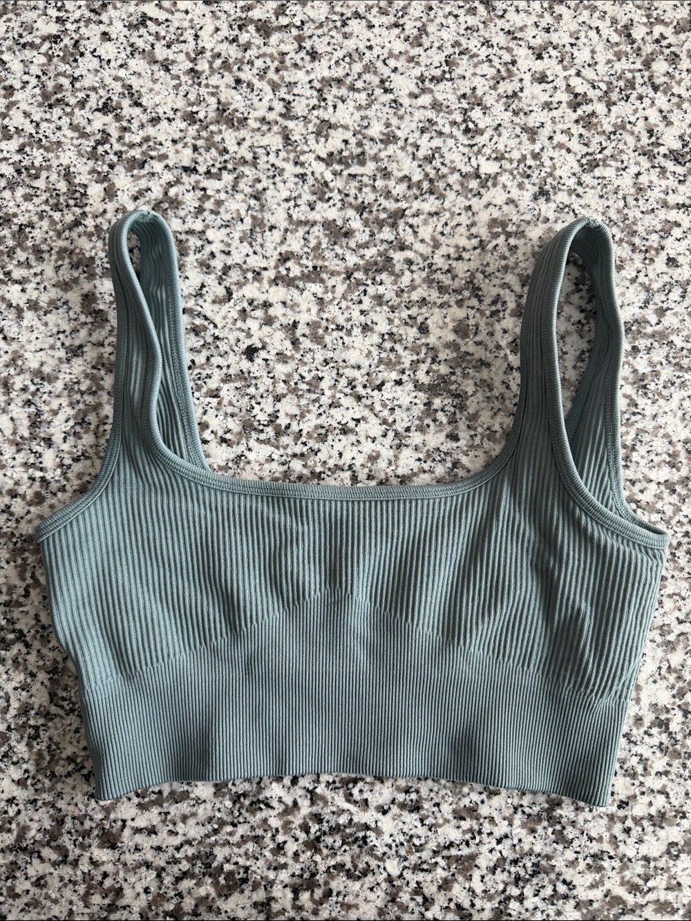 Seamless Ribbed Scoop Bralette - Sage Green